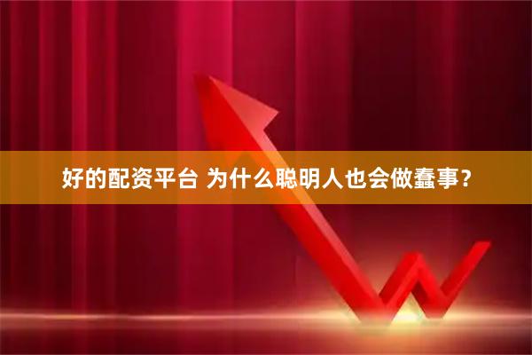 好的配资平台 为什么聪明人也会做蠢事?